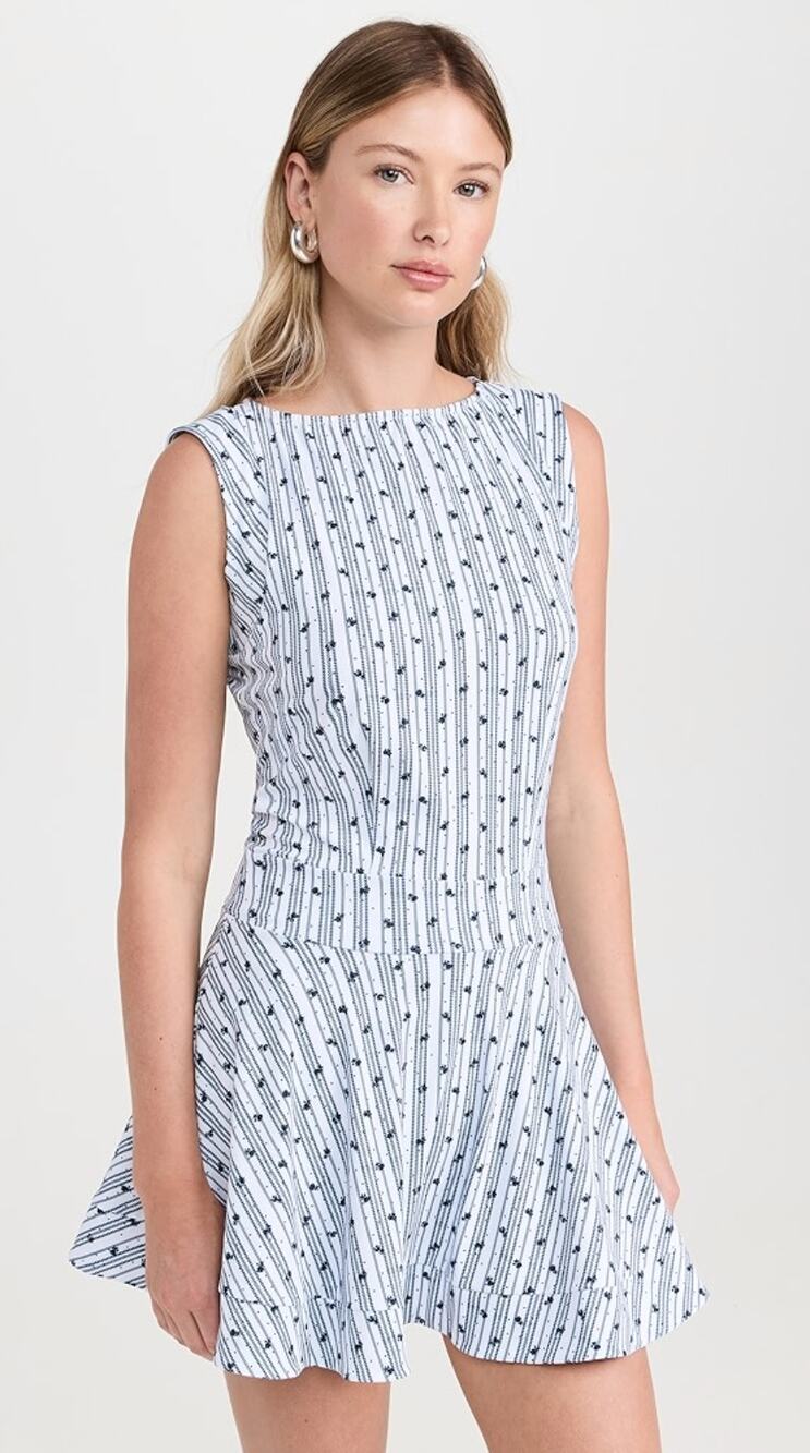 BYRDIE Golf Social Wear Tuckernuck Montauk Mini Active Dress Navy Blue Floral M